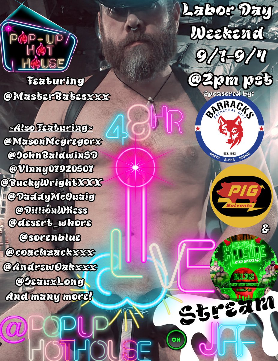 popuphothouse's tweet photo. 6hrs left for a $1.00 https://t.co/cZfTWwvDRb
48hr Live Sex Stream
@MasterBatesxxx
@masonmcgregorx @sorenblue
@Vinny07920507 @JeauxLong
@JohnBaldwinSD @DillonWHess
@DaddyMcQuaig @desert_whore
@coachzackxxx @AndrewOakxxx
@PIGsolvents @BarracksBar @WesternXposure
Thank you all💖 https://t.co/kqLv2LM1zd
