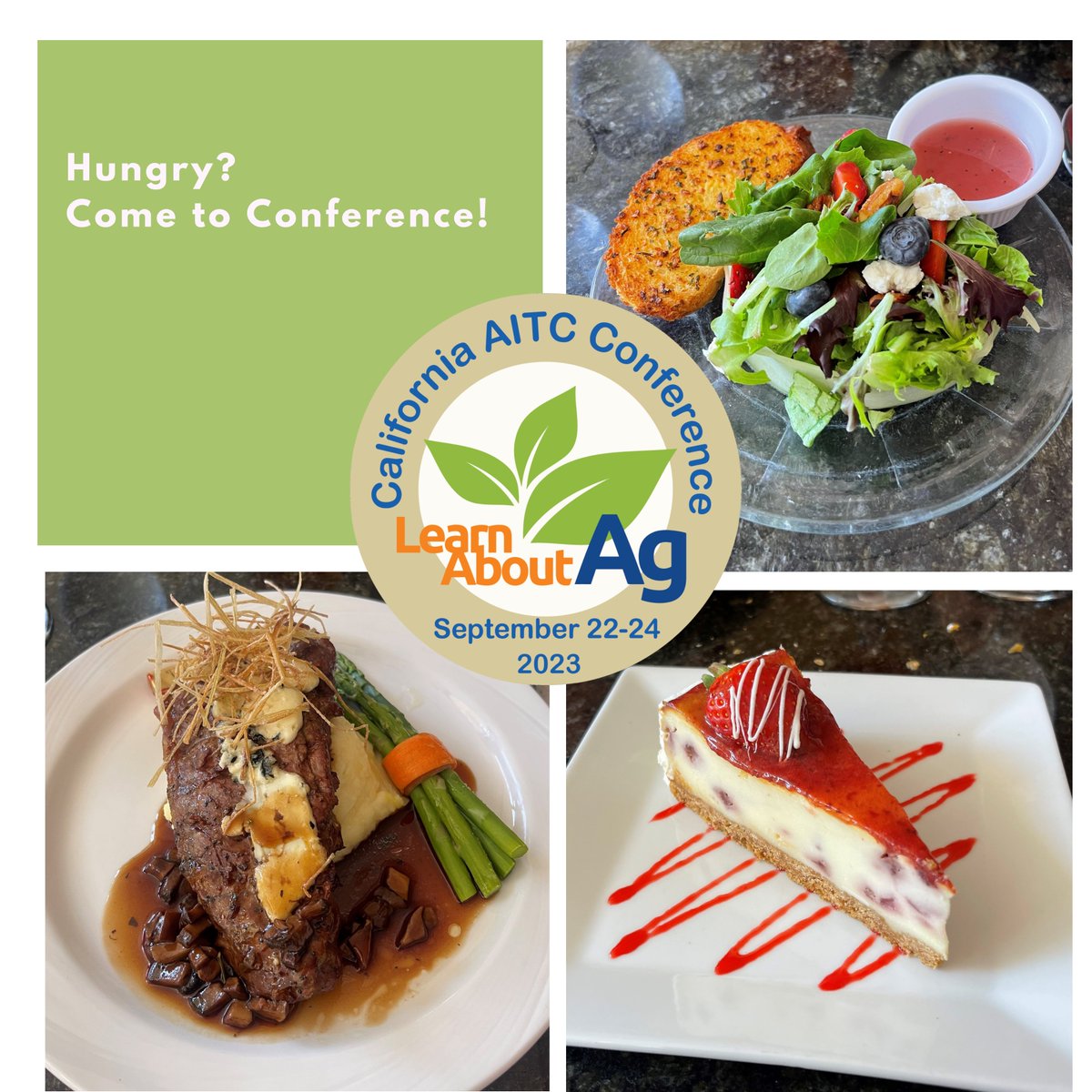 Looking for some California-grown goodness? Devour these dishes at our AITC Conference✨Taste of California Dinner✨ Meals will feature California's top 10 commodities! Register for the conference here: learnaboutag.org/programs/confe…
#CountdownToConference #3weeksaway