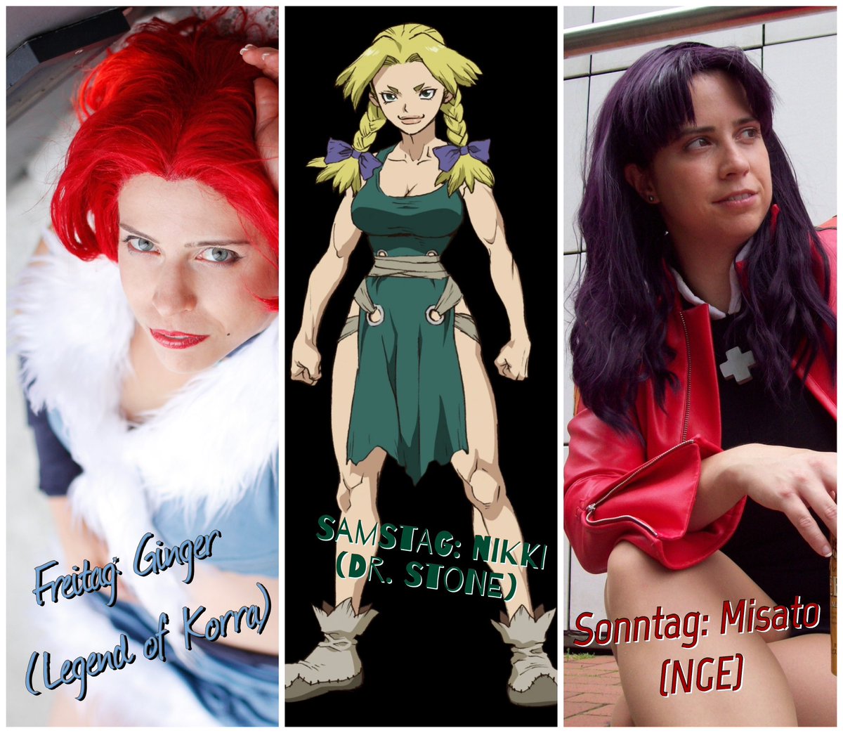 Ok, finally decided… (but subject to change! 🤪) #Connichi2023 #lineup
#legendofkorra
#DrSTONE 
#neongenesisevangelion