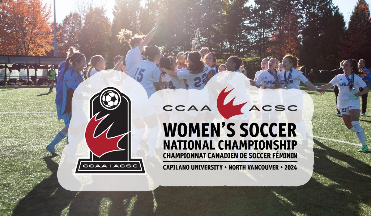 The 2024 @CCAAsportsACSC Women’s Soccer National Championship will be hosted by <a href="/CapilanoU/">Capilano University</a>!

“We are excited to head out to Capilano, as it hosts this esteemed Championship for the first time,” said Marlene Ford, CCAA Women’s Soccer Convenor.

Full story: athletics.capilanou.ca/sports/wsoc/20…
