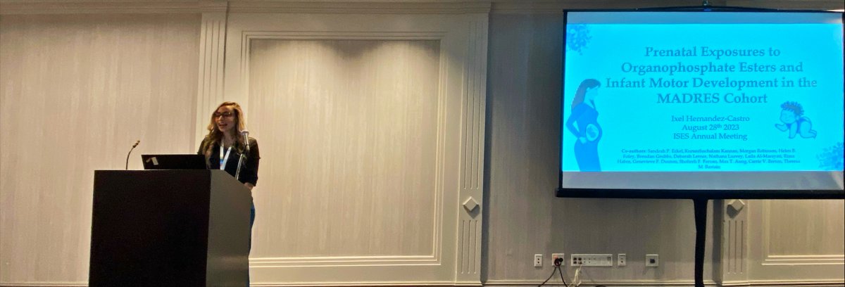 Great presentation by Dr. Ixel Hernandez-Castro <a href="/ixelhern/">Ixel Hernandez-Castro</a> at #ISES2023 on prenatal exposures to OPEs and infant motor development <a href="/ISExposureSci/">International Society of Exposure Science</a> <a href="/uscpphs/">Population and Public Health Sciences at USC</a> <a href="/USCEnviroHealth/">USC Enviro Health</a>