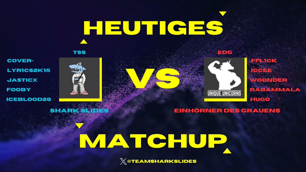 Shark Slides (@teamsharkslides) on Twitter photo Heute Freitag den 01. September 2023 um 20 Uhr unser zweites BO2 in der ESL Meisterschaft.
Das Futter der Sharks hört auf den Namen EDG. Letzte Woche konnten wir überzeugen und wurden mit einem 2:0 belohnt.
Line-Up
@covercsgo <a href="/lyr1csCSGO/">lyr1cs : )</a> <a href="/JasticX/">Daniel</a> <a href="/FourBloodTwo/">IceBlood28</a>
#GoSharks Heute Freitag den 01. September 2023 um 20 Uhr unser zweites BO2 in der ESL Meisterschaft.
Das Futter der Sharks hört auf den Namen EDG. Letzte Woche konnten wir überzeugen und wurden mit einem 2:0 belohnt.
Line-Up
@covercsgo <a href="/lyr1csCSGO/">lyr1cs : )</a> <a href="/JasticX/">Daniel</a> <a href="/FourBloodTwo/">IceBlood28</a>
#GoSharks