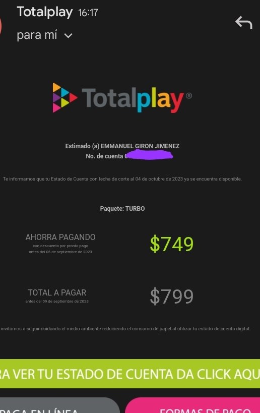 EmmanuelGironJ1's tweet photo. @totalplaymx ya tengo más de 6 meses con el servicio, y se supone que mi pago iba ser de 699 DE POR VIDA. Y ahora resulta que me cobran 749 y el disque descuento de por vida solo me duro 1 mes. Enserio qué tramposos... https://t.co/u4mzxJQf4e