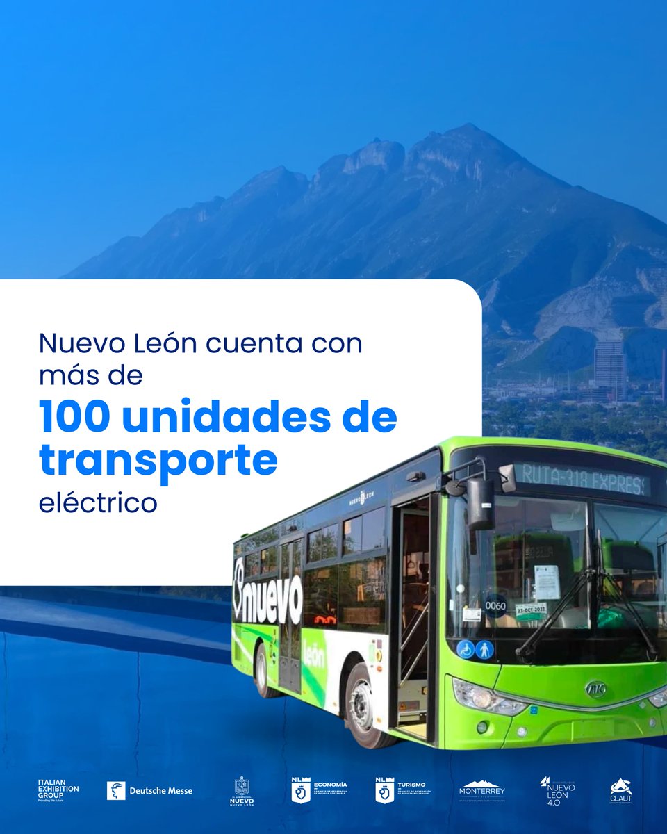 Mobility_AMOF's tweet photo. ¡Descubre una nueva era en movilidad #Sostenible🚌🔋!

¿Sabías qué? Nuevo León cuenta con más de 100 unidades de transporte eléctrico⚡.

El futuro se maneja eléctrico, estamos construyendo un mañana más limpio y eficiente en Americas´ Mobility of the Future🔌.

#Movilidad #Inegi https://t.co/Kek0FEG97K