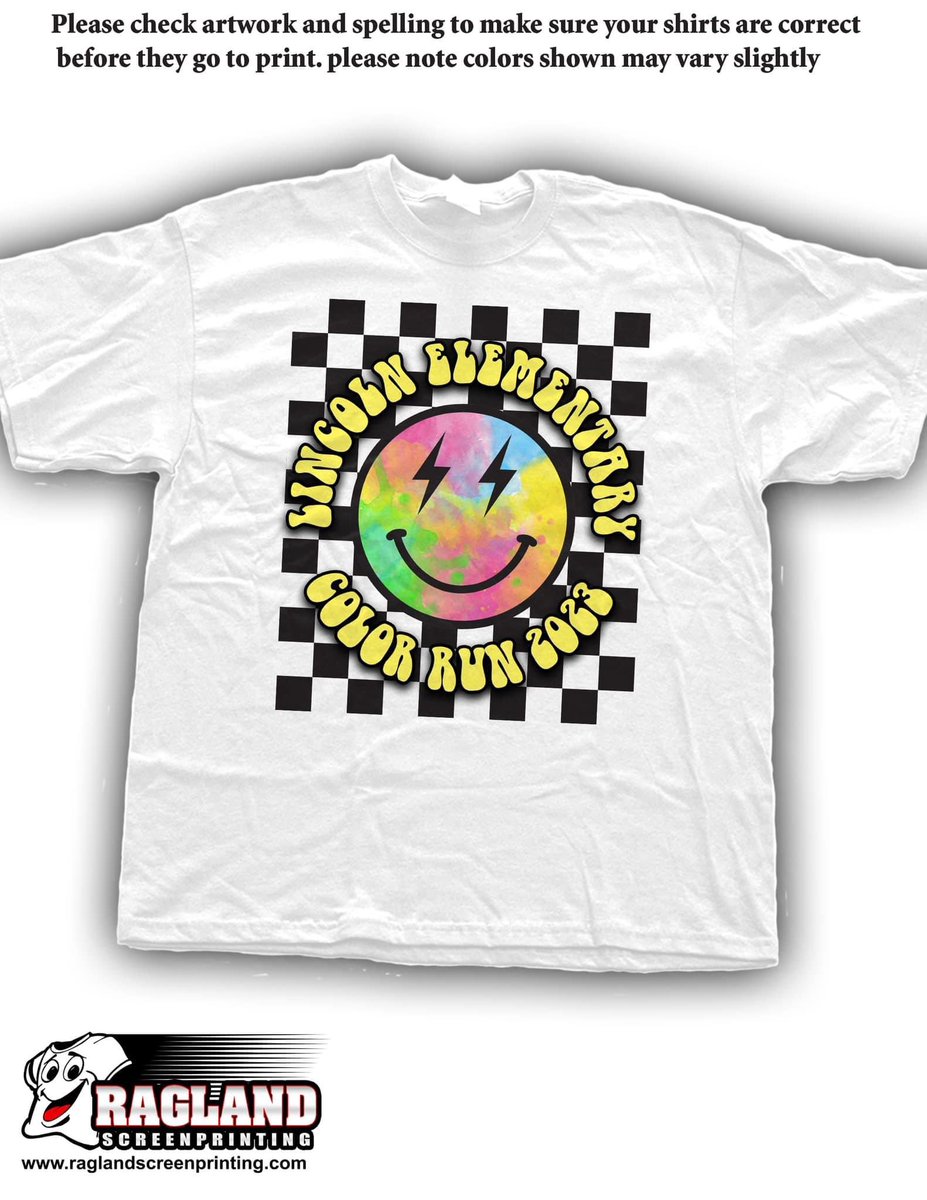 Remember to send in your order for the LES color run tshirt! The deadline to order has been extended to Wednesday, Sept. 6th. The race is $10 and the tshirt is $10. See Coach Sherbet if you need a new form. All proceeds will be used in helping to update our playground.