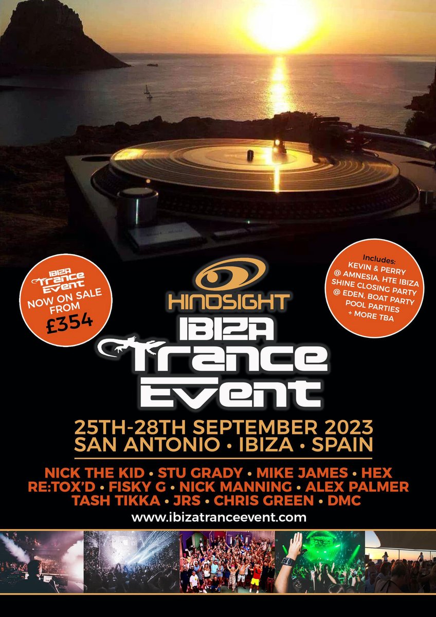 From 7pm this Saturday the 2nd September lock on to safehouseradio.co.uk for the Ibiza Trance Event Warm Up Party with Hindsight &amp; HTE!