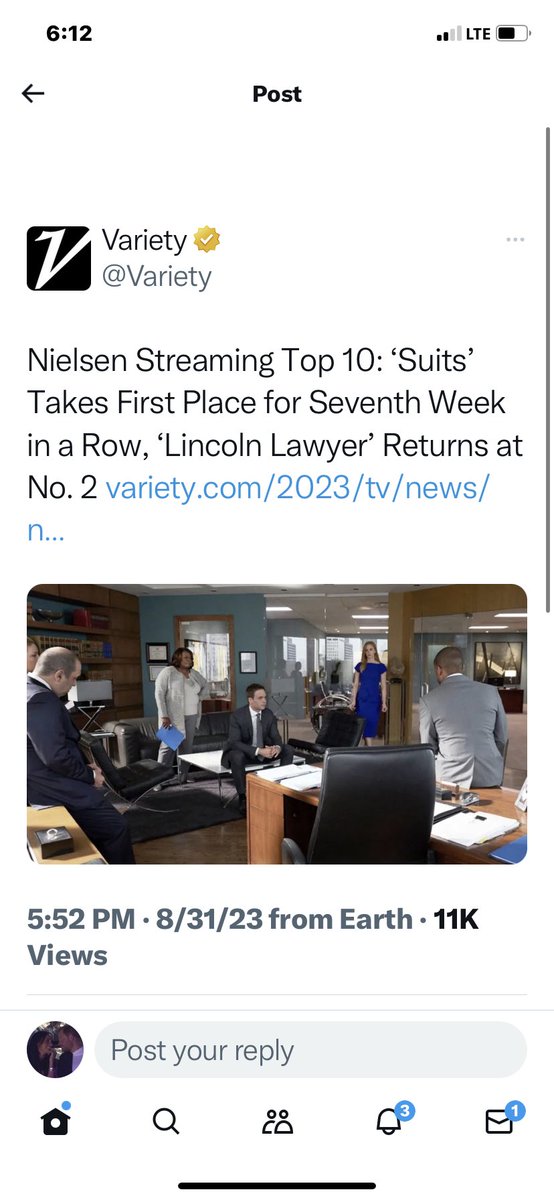 gayleLackey11's tweet photo. Suites is rolling and rightfully so. Congratulations #SuitesonNetfix https://t.co/dvYYqP3hrk