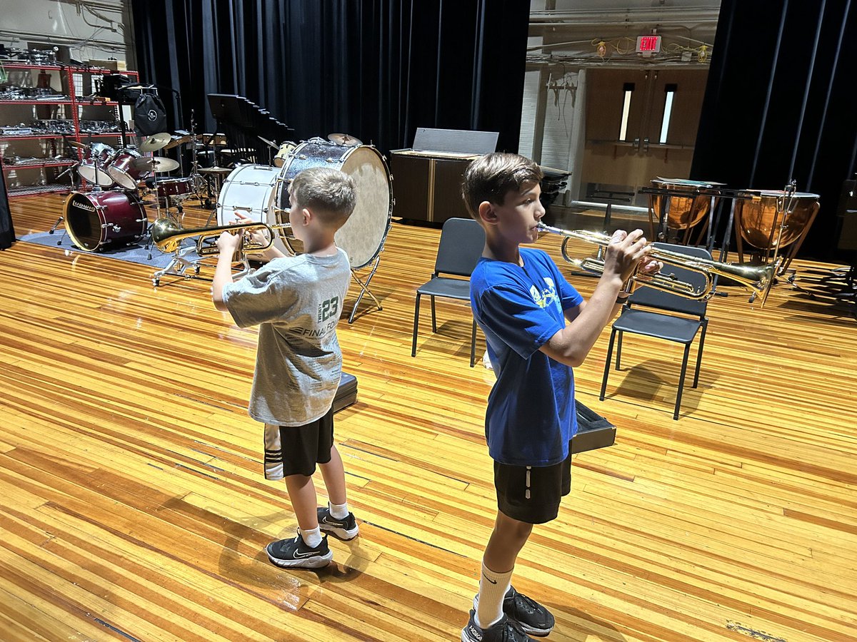 Ryan and Sebastian came in during their summer to work on Taps for our 9/11 ceremony! They sound great and I'm so thankful they were willing to spend their time rehearsing! <a href="/WeAreMPSD/">MPSD</a>