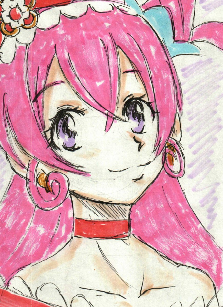 プリキュア「#プリキュア版深夜の真剣お絵描き60分一本勝負お題「キュアプレシャス」昨晩描いて」|沖庵のイラスト