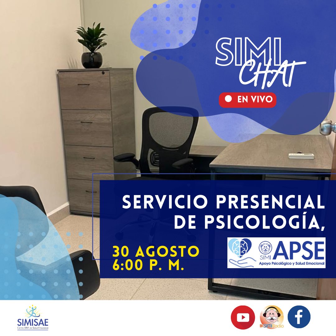 simisaemx's tweet photo. 📷 ¡𝗘𝗦 𝗛𝗢𝗬! ¿Ya sabías que nuestro servicio #SimiAPSE ofrece 📷 𝗮𝗽𝗼𝘆𝗼 #𝗽𝘀𝗶𝗰𝗼𝗹𝗼́𝗴𝗶𝗰𝗼 𝗚𝗥𝗔𝗧𝗨𝗜𝗧𝗢 𝗣𝗥𝗘𝗦𝗘𝗡𝗖𝗜𝗔𝗟? Únete a nuestro #SIMICHAT para descubrir esto y más. 📷📷 ¡Te esperamos! https://t.co/wlL4jqM7Ko