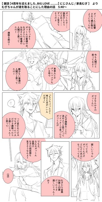 約一年前に描いたむぎちゃんの4周年雑談の漫画 