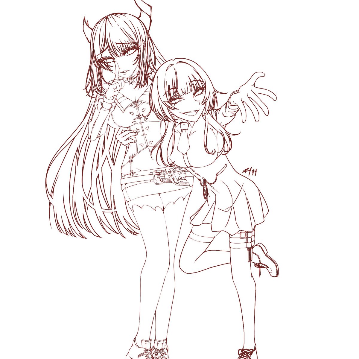 Ry_044's tweet photo. WIP 2 hair drawn and made some fixes

I still need to clean up line art and draw Rissa's horns https://t.co/C1jQObWHBd