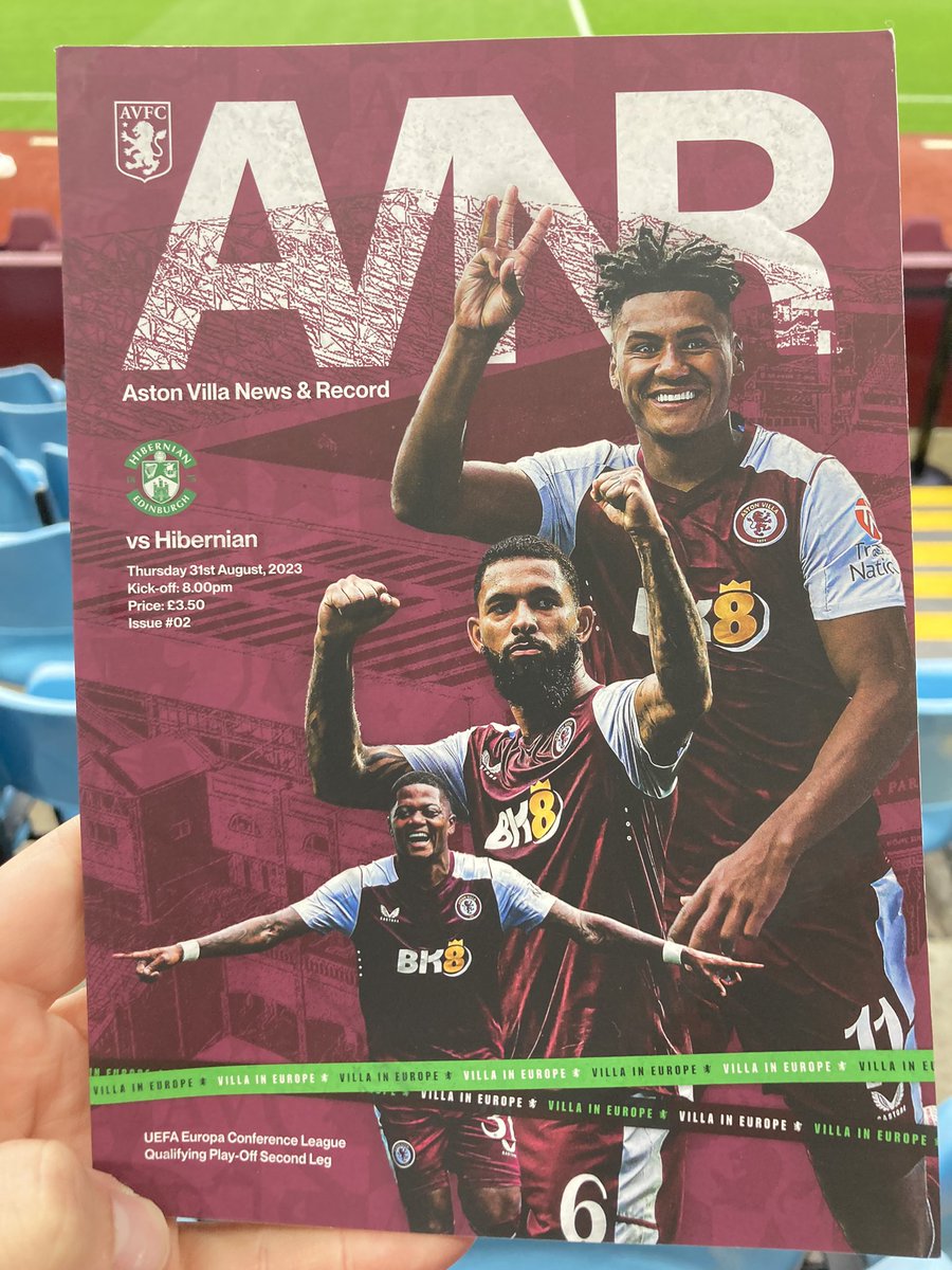 detheridge82's tweet photo. Great night at Villa Park to see @AVFCOfficial back in European competition. Alfie and I had some great seats to enjoy the action from.  Special mention for the @HibernianFC fans who were absolutely superb all night despite the score line coming into the 2nd leg. #UTV #Villa https://t.co/VdgGKlZyAd