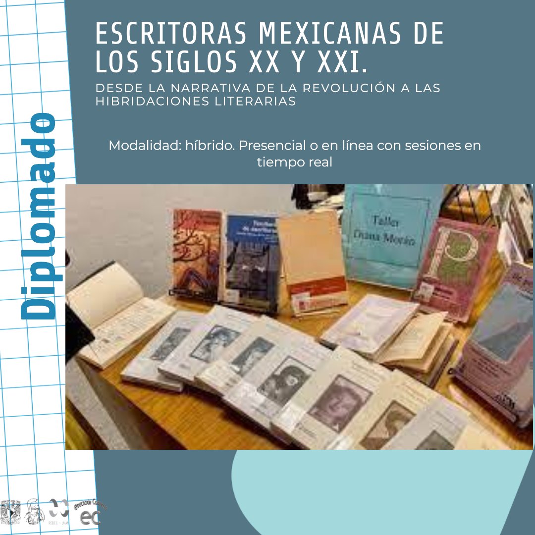 educonffyl's tweet photo. Diplomado "Escritoras Mexicanas de los Siglos XX y XXI. Desde la Narrativa de la Revolución a las Hibridaciones Literarias" https://t.co/8VSgvGV5Eq #UNAM #unam #filosunam #FFYLUNAM #escritoras #mexicanas https://t.co/KiCWqW3fTe
