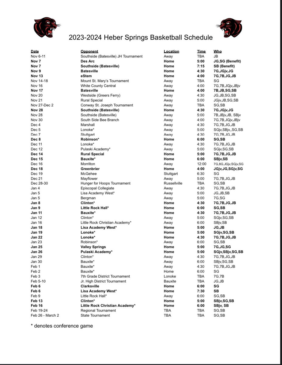 Here’s your 2023-2024 Heber Springs Boys Basketball schedule!
#WhateverItTakes