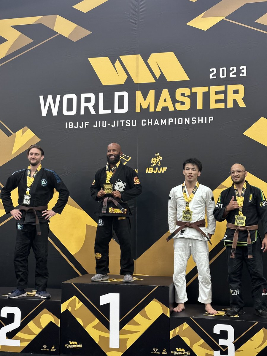 arielhelwani's tweet photo. Demetrious Johnson won gold today in the IBJJF Masters World competition (gi). This was the first time he ever competed in a competitive BJJ tournament. (📷 @MightyWife) https://t.co/nySSf8eKFu