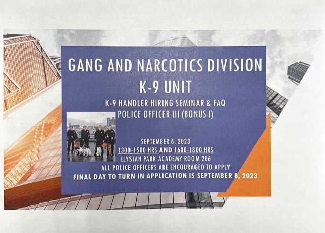 See you there 🐕‍🦺🦴🐾 <a href="/LALEY_LAPD/">LALEY - Latin American Law Enforcement Association</a> @LabradaAl <a href="/LAPDChiefMoore/">Michel R. Moore</a> <a href="/LAWPOA_LAPD/">LAWPOA</a> <a href="/HAPCOALA/">HAPCOALA</a>