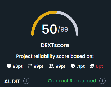 newflokierc's tweet photo. Our DEXTscore keeps increasing we have been live for less only 6hours and already reached 50/99

Community is forming

Marketing is being lined up

#NewFloki #Floki #Ethereum https://t.co/RcMiONogEt