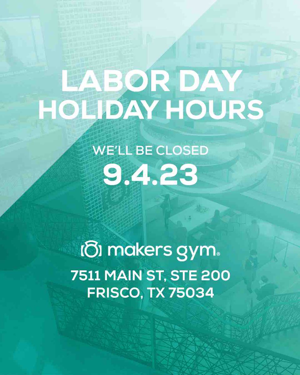 Hello, Creatives! We will be closed this upcoming Monday in observance of Labor Day!

#makersgym #madetocreate #laborday
