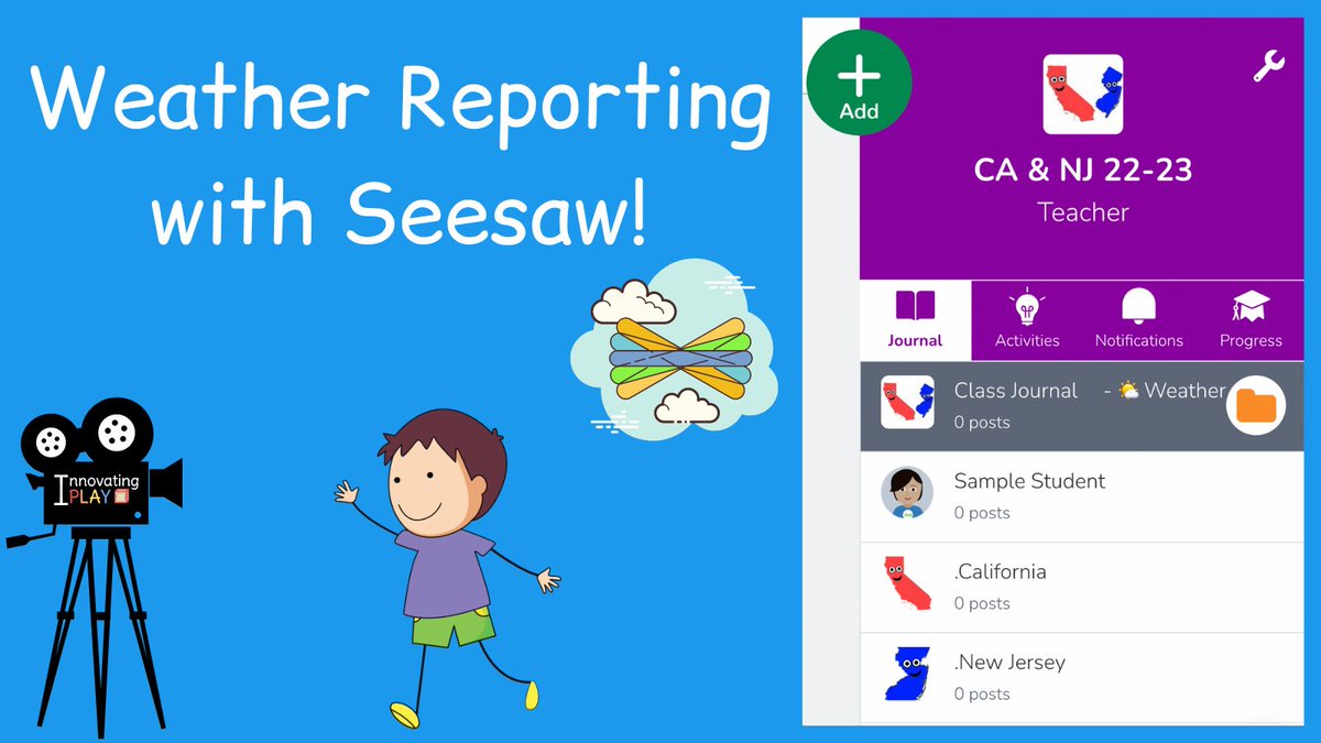 ☀️🌧Level up your weather reporting routine❄️🌬 💻 Set up your @Seesaw Class 📁 Create a Weather Folder 🎥 Record video weather reports to observe changes over time! More on weather reporting in Ch 5 of #InnovatingPlay innovatingplay.world/book #seesawchat #kinderchat #scichat