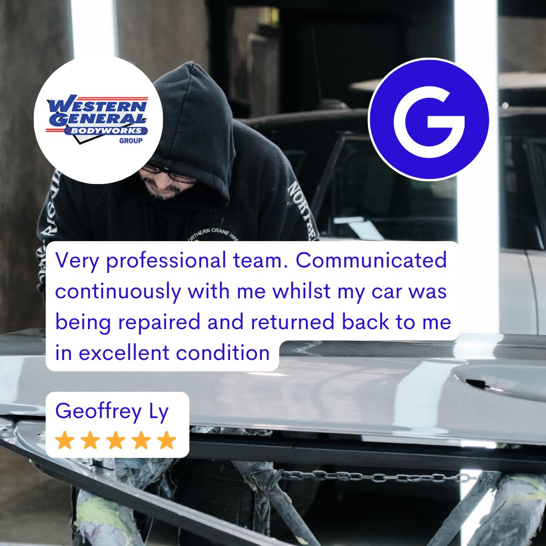 wgbwgroup's tweet photo. ⭐ ⭐ ⭐ ⭐ ⭐ Northern General Bodyworks "Very professional team. Communicated continuously with me whilst my car was being repaired and returned back to me in excellent condition. Very happy with the work during stressful times."  Geoffrey Ly (Google) https://t.co/qI0nB4cqXe https://t.co/tFjWRM5Jvd