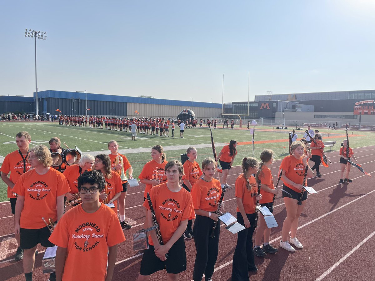 At it again, the @MoorheadHigh @MHSSpuds marching band was pleased to present and show school spirit at tonight’s @MHDspudFootball season opener! #spudpride