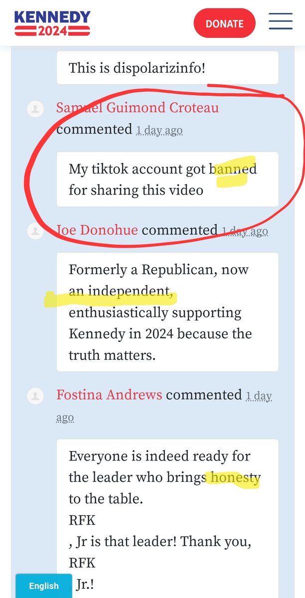 SpotmeRusty's tweet photo. "To end the #polarization, you actually have to do something!"
2nd part is #censorship... @elonmusk why is @RobertKennedyJr
Censored on @tiktok_us ??
https://t.co/NIfruhQsl9
#Kennedy24 #Politics #USA #IndependentsForKennedy24 #FREEDOM1st #Entrepreneurship #Truth https://t.co/CoBs4B1CCm