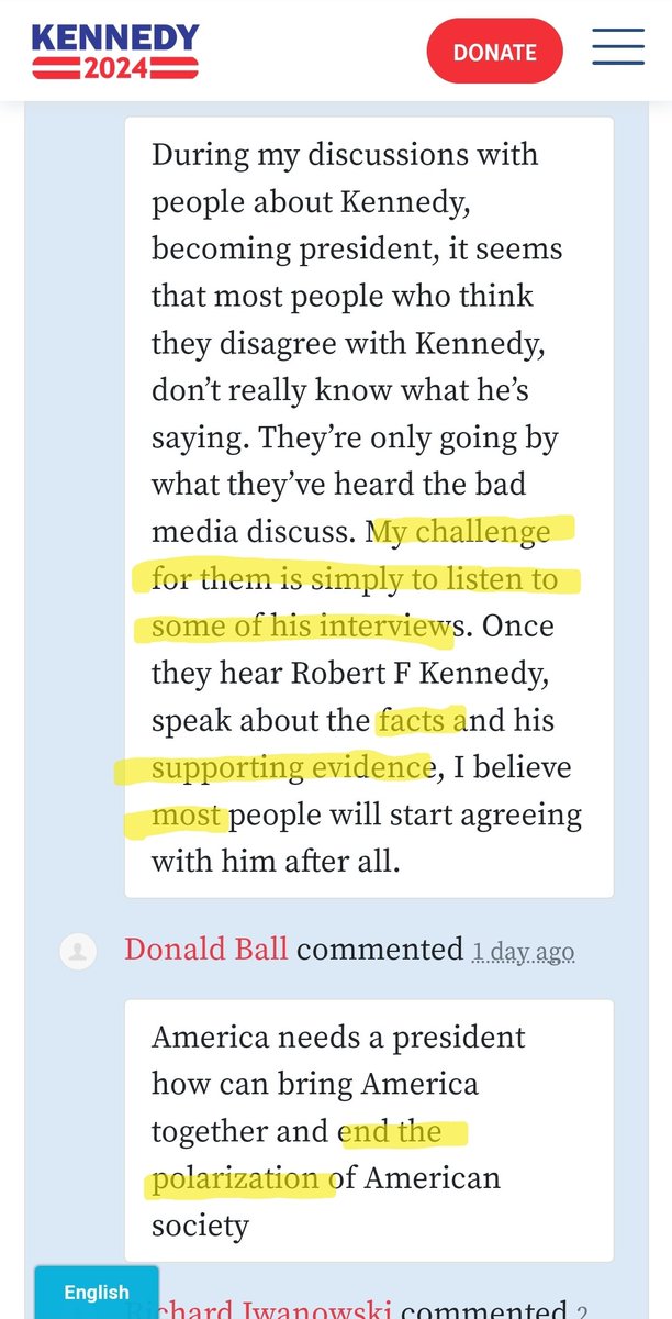 SpotmeRusty's tweet photo. "To end the #polarization, you actually have to do something!"
2nd part is #censorship... @elonmusk why is @RobertKennedyJr
Censored on @tiktok_us ??
https://t.co/NIfruhQsl9
#Kennedy24 #Politics #USA #IndependentsForKennedy24 #FREEDOM1st #Entrepreneurship #Truth https://t.co/CoBs4B1CCm