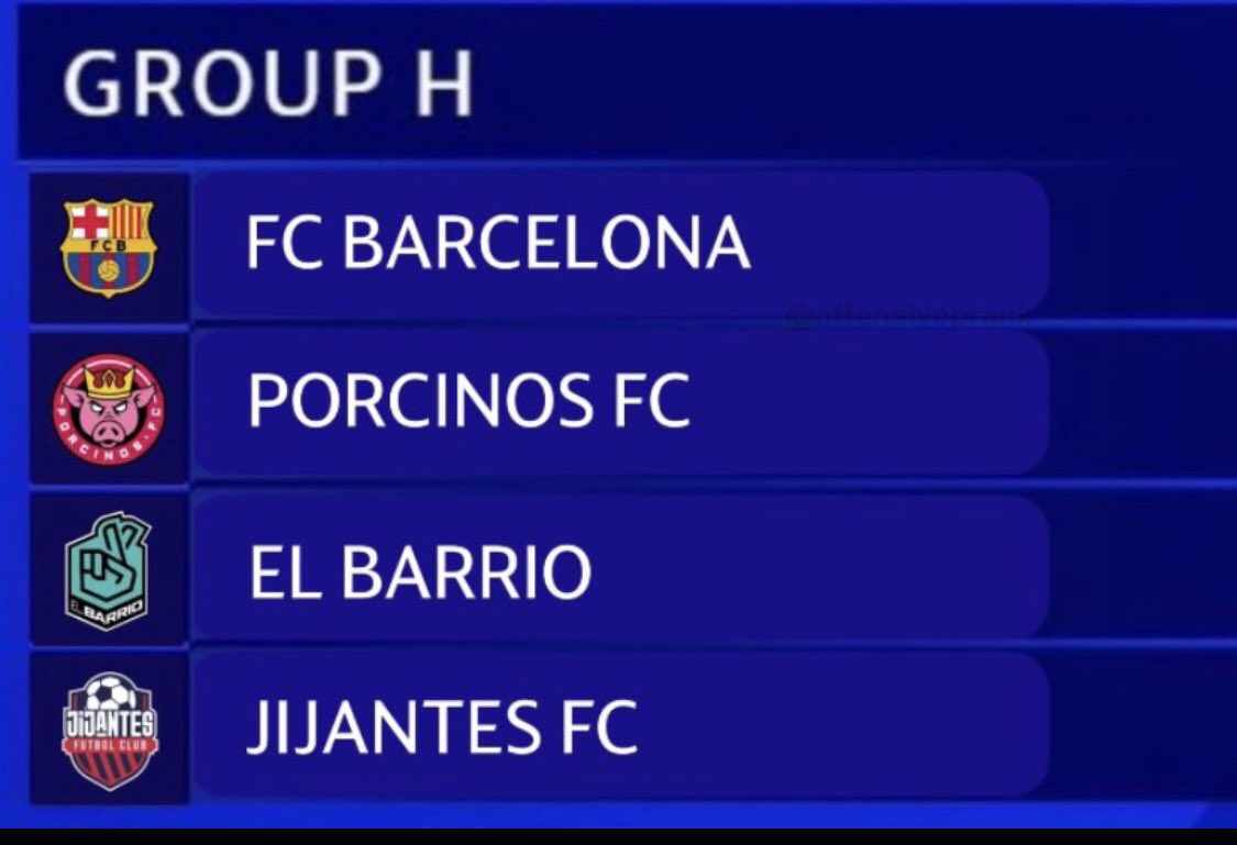 8mohaa's tweet photo. El Barça este año tiene chunga la clasificación.
#sorteoamañado #uefamafia
#Corrupcion #negreida https://t.co/VSRG7wktPc