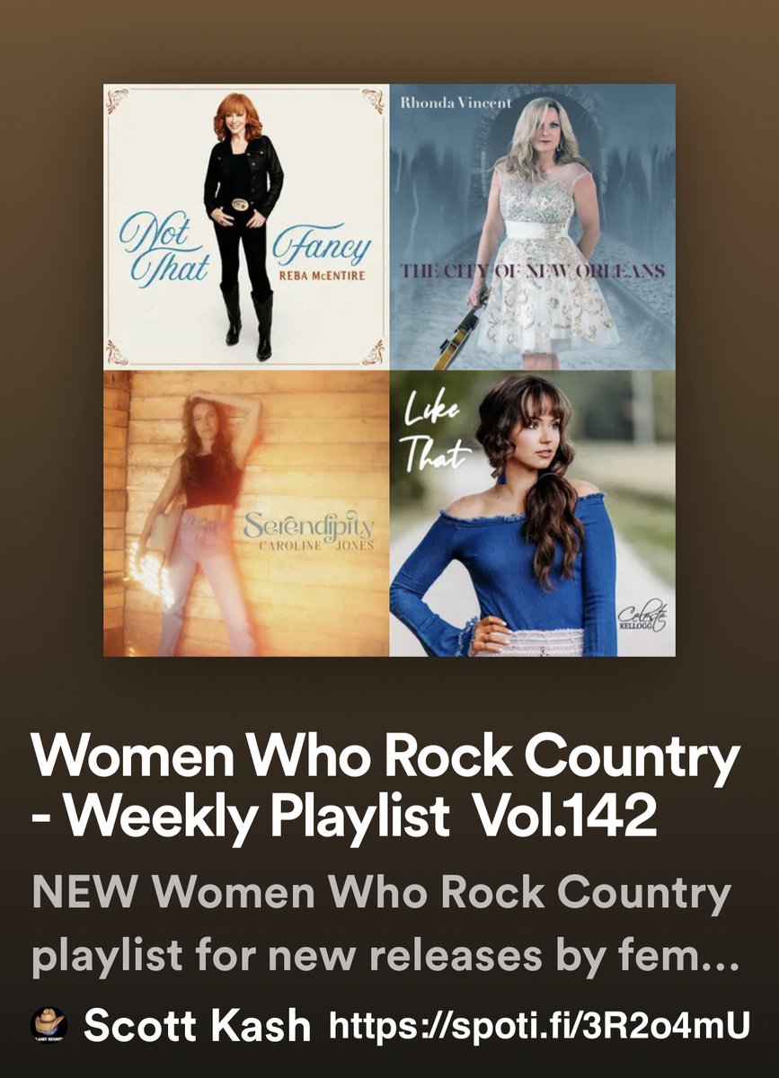 NEW #WomenWhoRockCountry playlist for the new releases by @MaryScholz @JordynPollard1 @shansmusic @brookemoriber @katesyykes @AutumnNicholas @relsilver +MORE #Spotify spoti.fi/3R2o4mU #NewMusic2023 #Country #rtitbot @rttanks @BlazedRTs @SpotifyRT @Know_Know44