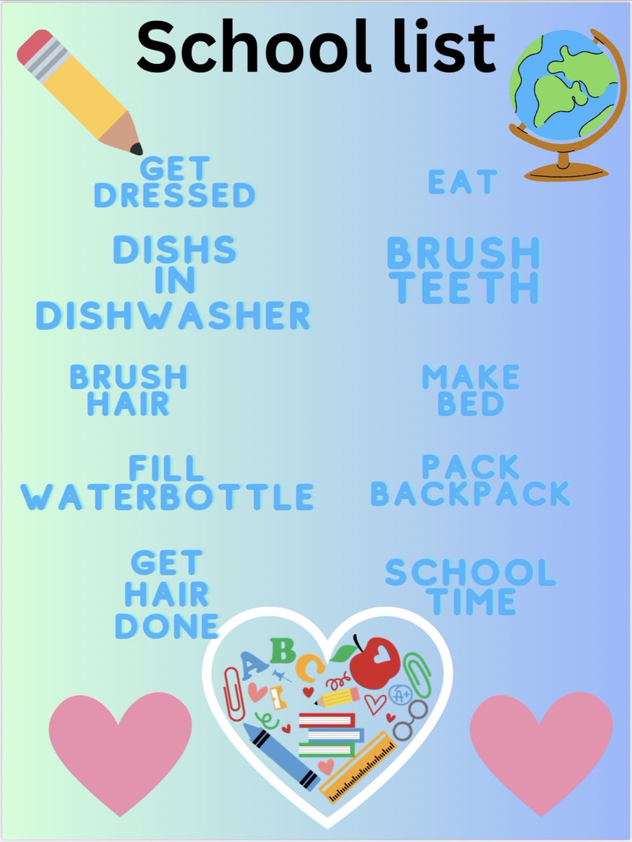 CallahanLuke's tweet photo. How sweet is this. My Hannah, going into third grade, was simply shown @canva a few days ago. Today, she made a simple morning routine checklist on her own. Let’s unleash creation tools and let students explore, design and much more. https://t.co/YKvDlyXn6k