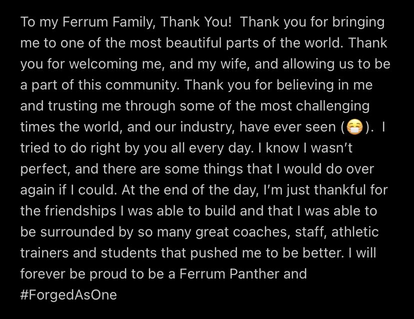 SouthernMaineAD's tweet photo. My last post as @FerrumAD_Sutyak … Too many words to fit in a X post (see first attachment).
I’m a better person, and professional, because of my time on 40 West. I will forever be a huge fan for @FerrumAthletics and @FerrumCollege
Once last time #ForgedAsOne https://t.co/tsRm47yI4q