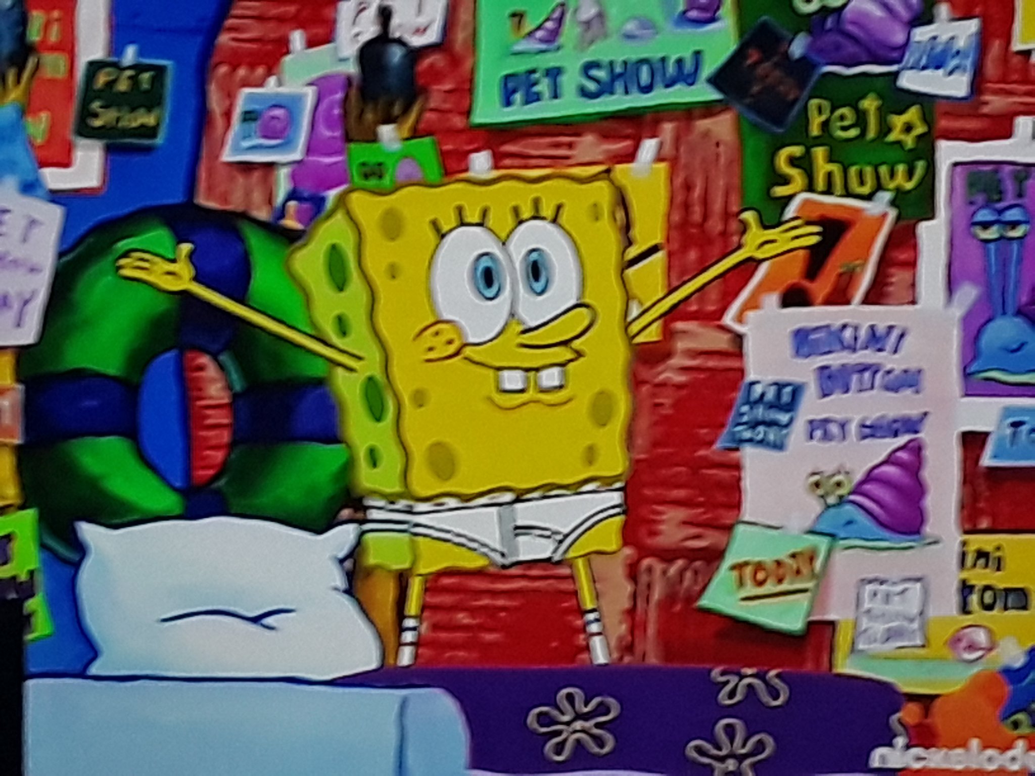 Gregory Bouthiette on X: @Nickelodeon. I think Spongebob should keep his  Pants off. And just have him in his underwear in new episodes Please.   / X