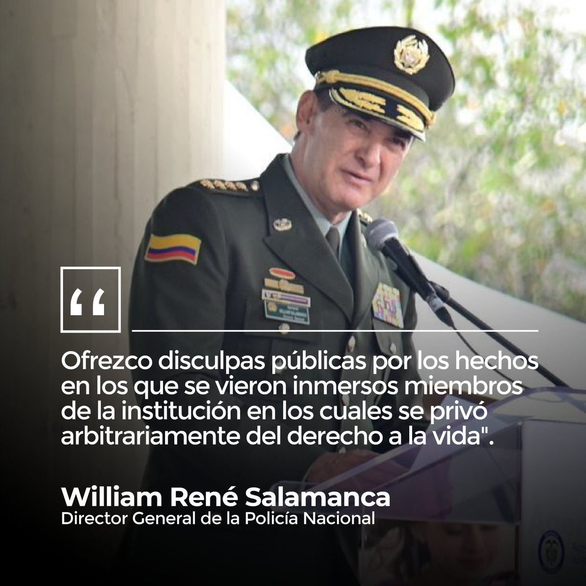 infopresidencia's tweet photo. El Presidente @PetroGustavo ordenó este jueves, durante el acto de responsabilidad por la ejecución extrajudicial del joven grafitero Diego Felipe Becerra, que la Fuerza Pública, debe “abandonar el concepto del enemigo interno y educarse en los conceptos de la democracia”. https://t.co/sPNwyfMEsf