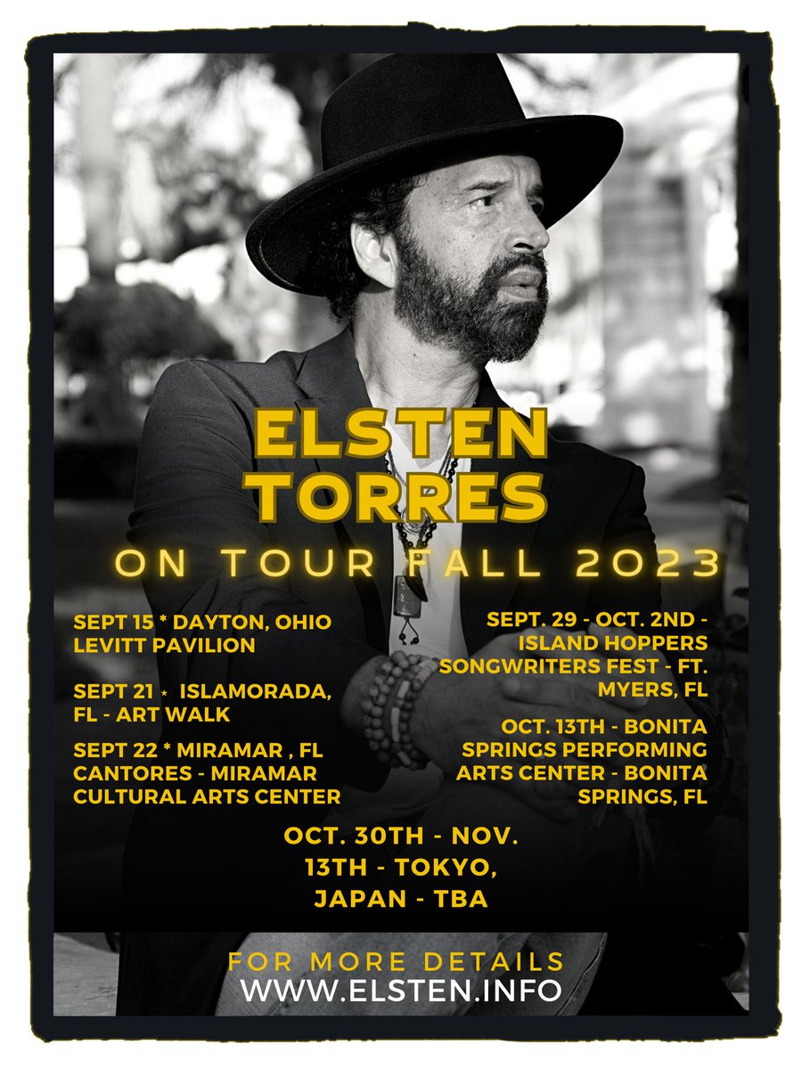 Coming up like a flower! Hitting the road this autumn. If you're close by, come and say hi to me live!  #elstentorresmusic #elstentorres #elstentorres #nyccubano #touringmusician #levittdayton #artsbonita #miramarculturalcenter #islamoradaartwalk #islandhopperfest #tokyo #Japan