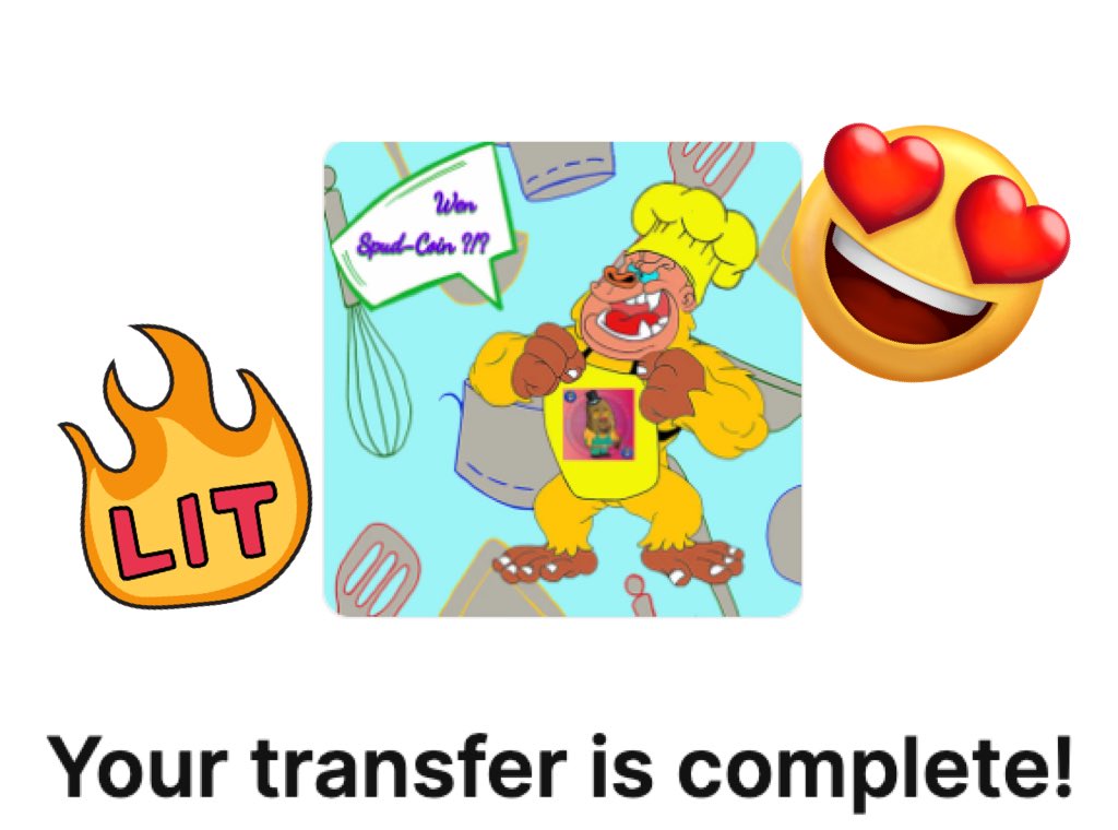 GamerNoNoNo1's tweet image. Just got my ApeRon sent for winning in the rumble. 
The spuds are cooking &amp;amp; soon there will be something new - curious? Join us in our discord or even better mint one of the last 19 of this batch.

#MetaCommunity #WAGMIT #SpudFriends #NFTCommunity #NoSpudNoParty #SuccessTogether