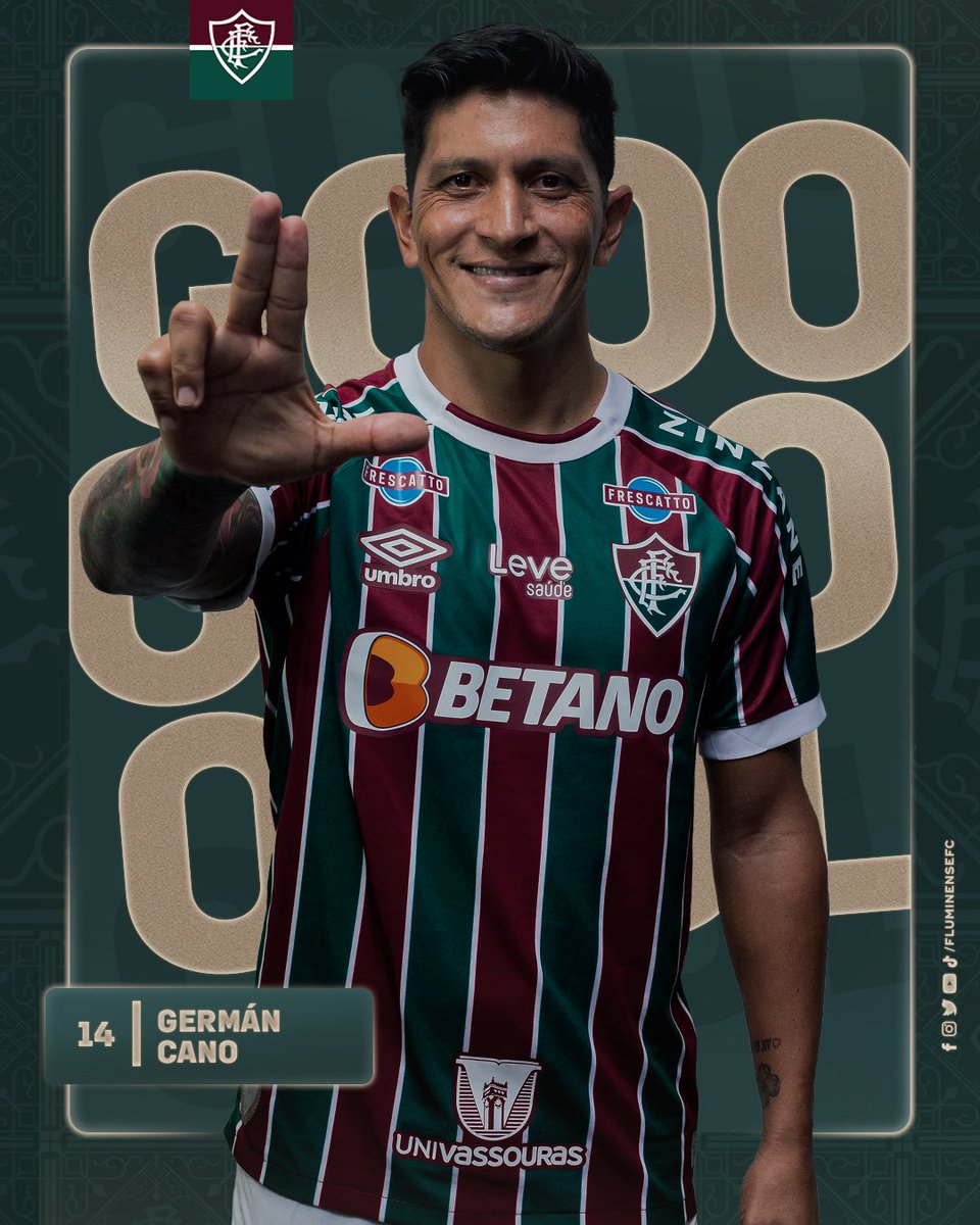 FluminenseFC's tweet photo. DE NOVO DELE! DE NOVO DELE!

A TORCIDA TRICOLOR TE AMA DEMAIS, GERMAN CANO! VOCÊ É ABSURDO! https://t.co/B5mpJjw4ZW