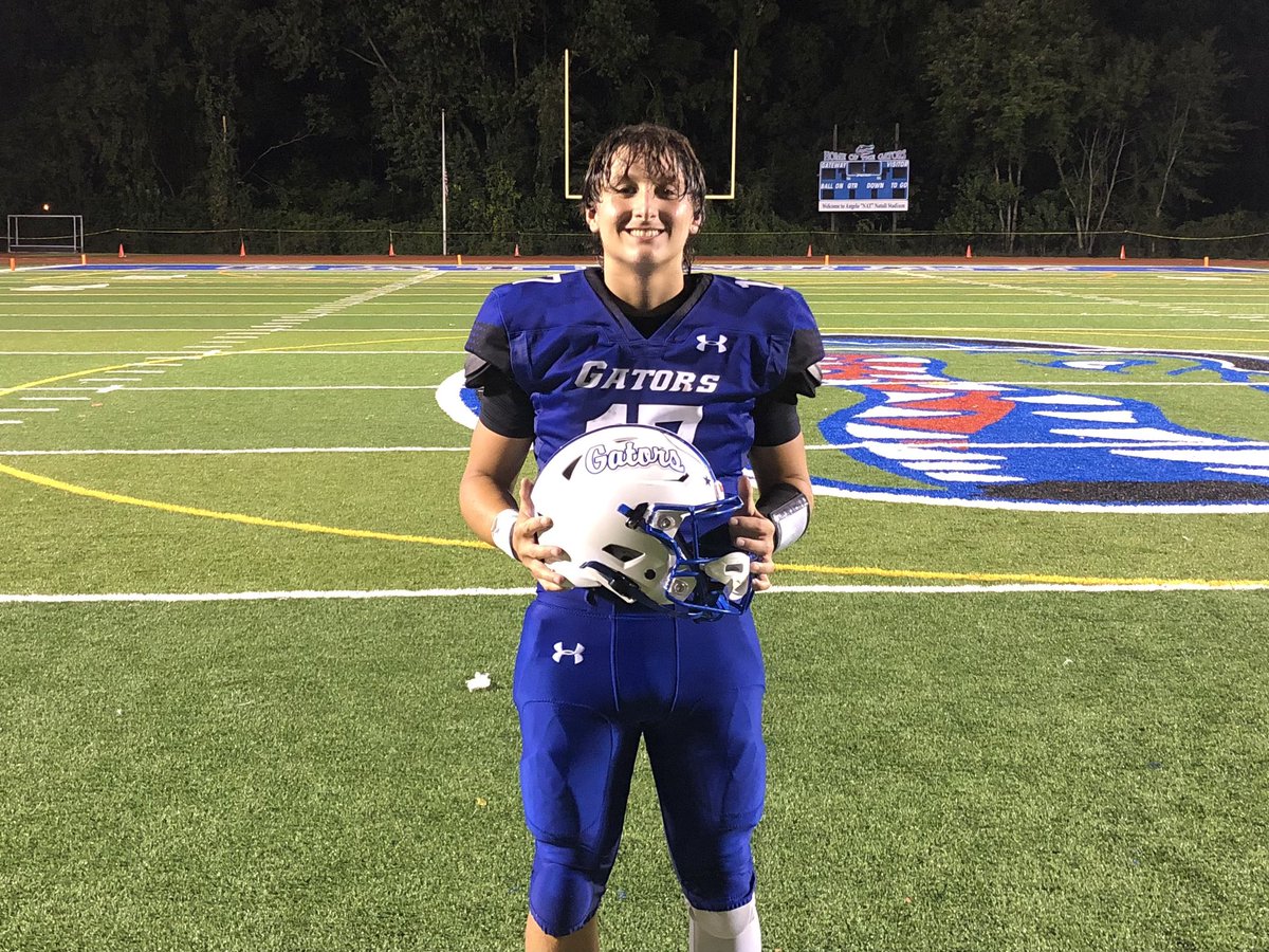 cbaker_nj's tweet photo. Player of the game: Sean Simmons

Simmons did it all for the Gators on both sides of the ball. He rushed for a touchdown on offense and blocked a punt of for a safety and snagged an interception on defense as Gateway defeated Haddon Township, 19-0 https://t.co/Zbo1R6OYGa