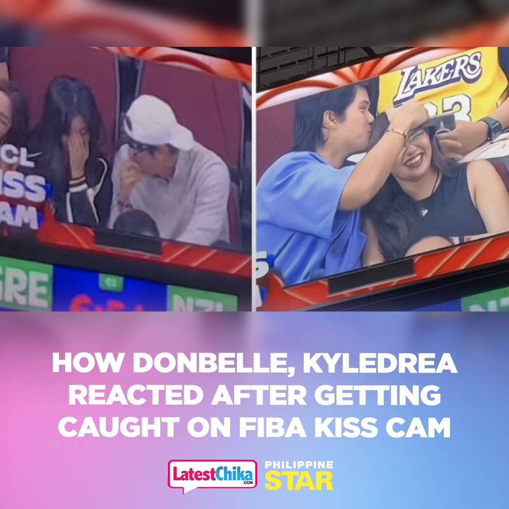 Onscreen loveteams Donny Pangilinan and Belle Mariano (DonBelle), and Kyle Echarri and Andrea Brillantes (KyleDrea), made fans kilig after appearing on FIBA’s surprise kiss cam. bitly.ws/TAEm | via <a href="/latest_chika/">latestchika.com</a>