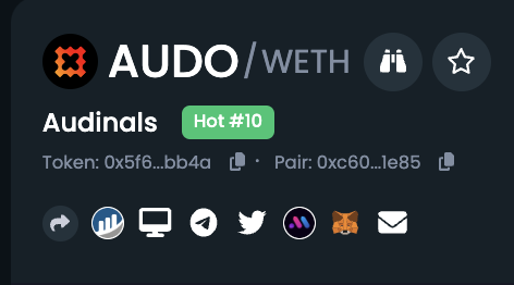 $AUDO Trending on Dextools!