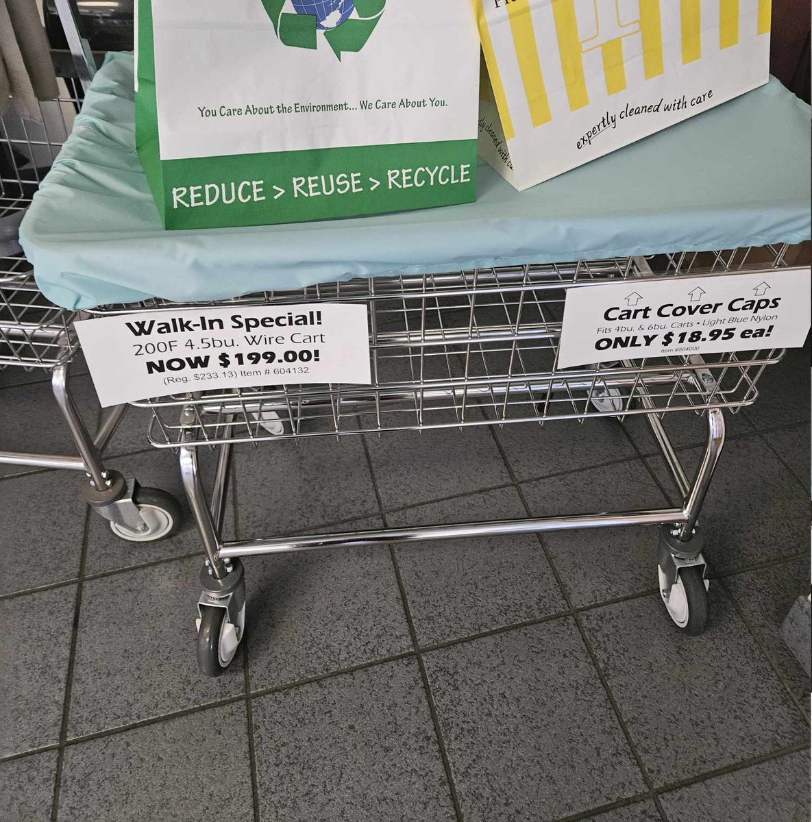 LOOKING FOR A 4.5 BUSHEL WIRE CART? WELL YOU FOUND IT! COME ON IN TO 402 S 50TH ST PHOENIX 👏
#laundromat
#laundromatSupplies
#laundry
#laundrysupplies
#laundryequipment 
#LCSupply
#laundryandcleanerssupply
#phoenix
#SmallBusiness 
#janitorial
#cleaningSupplies
#drycleaners