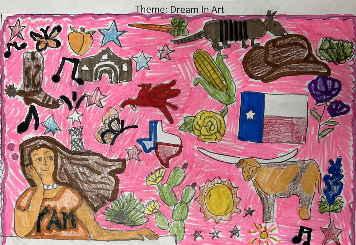 So excited for Georgia representing <a href="/GFESWildcats/">Goodwin Frazier</a> with her Flag Design! <a href="/TXarted/">TAEA</a> You are such an amazing artist!❤️❤️❤️🎨 <a href="/comalfinearts/">Comal ISD Fine Arts</a>