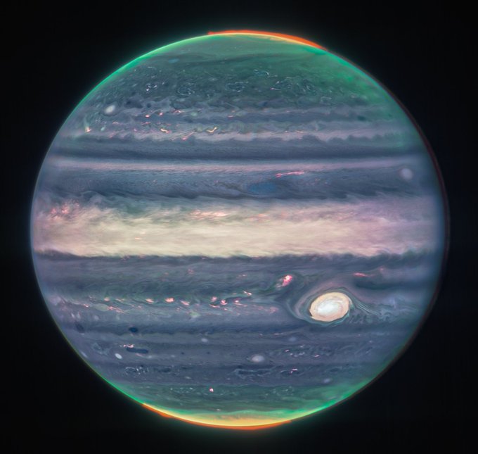 Jupiter captured by the James Webb Space Telescope