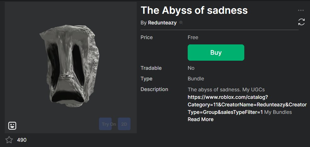 FreeUGCBundle's tweet photo. Get the new "The Abyss of sadness" Bundle for FREE!
https://t.co/UGW4dXrT0U
#FreeRobloxUGC #RobloxUGC #FreeUGC #FreeBundles #FreeBundle #UGC https://t.co/mh7YoqDdWR