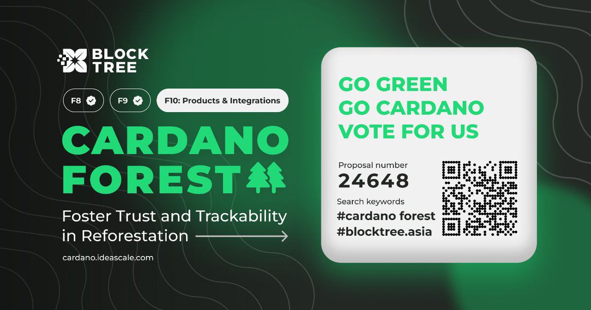 blocktree_asia's tweet photo. BlockTree is a platform to apply Blockchain technology &amp; NFTs to connect Forest Planters &amp; Donors in Asia.
 💚Vote for #BlockTree to spread the sustainable impact value of #Cardano
 👉Proposal Link: https://t.co/YbnFAW15kn
 #catalyst #reforestation #afforestation #climatechange https://t.co/IDYwVQf6cm