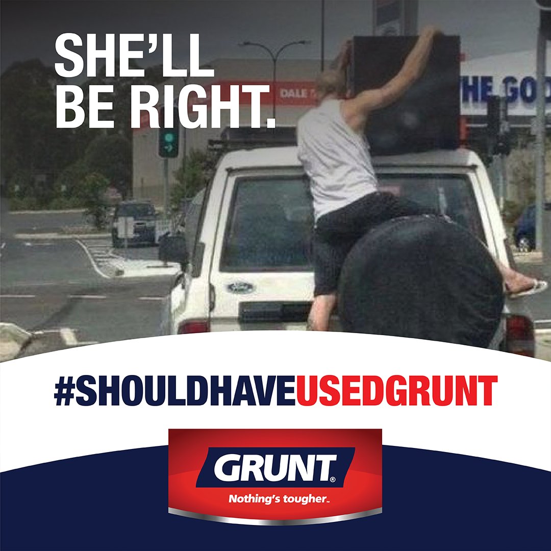 usegrunt's tweet photo. Have you got a #ShouldHaveUsedGRUNT moment?
Tag us in your post or message us and get featured.
Always remember to safely secure your load. Need help using our product? Head over to our GRUNT YouTube channel for tutorials and tips. https://t.co/W63LZBHMdf