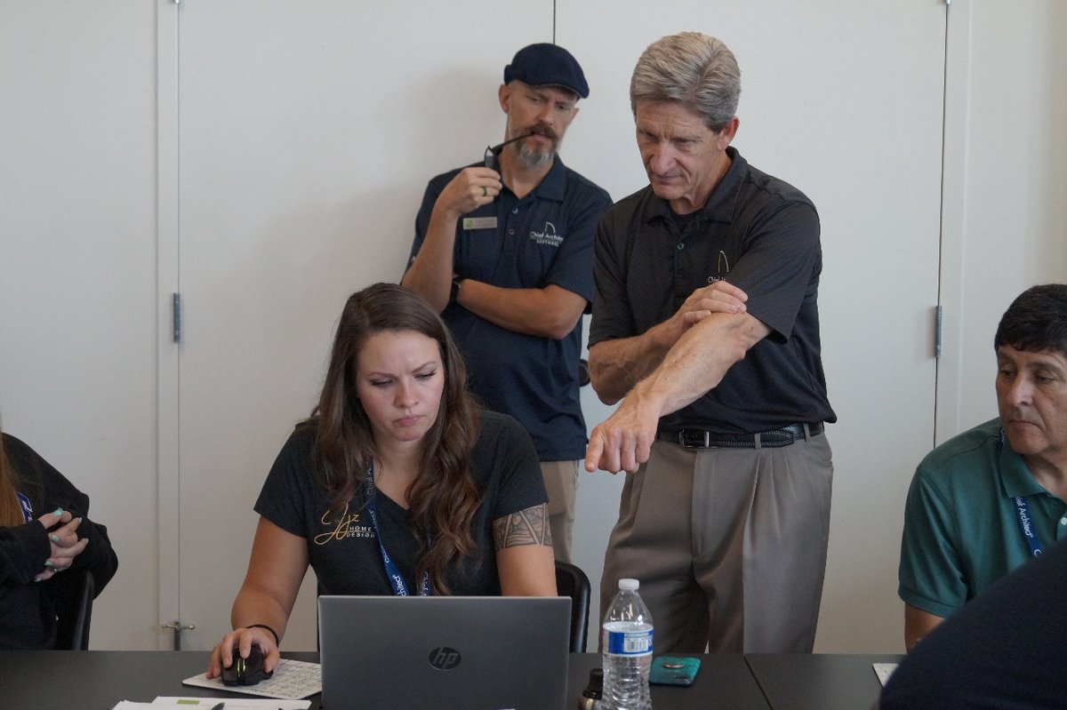ChiefSoftware's tweet photo. Day 2 of Chief Academy, another day of lively discussions, problem-solving, and sharing Chief Architect tips to make our customers successful! 
#chiefarchitect #chiefevents #chiefacademy https://t.co/fDEEjcrnBQ