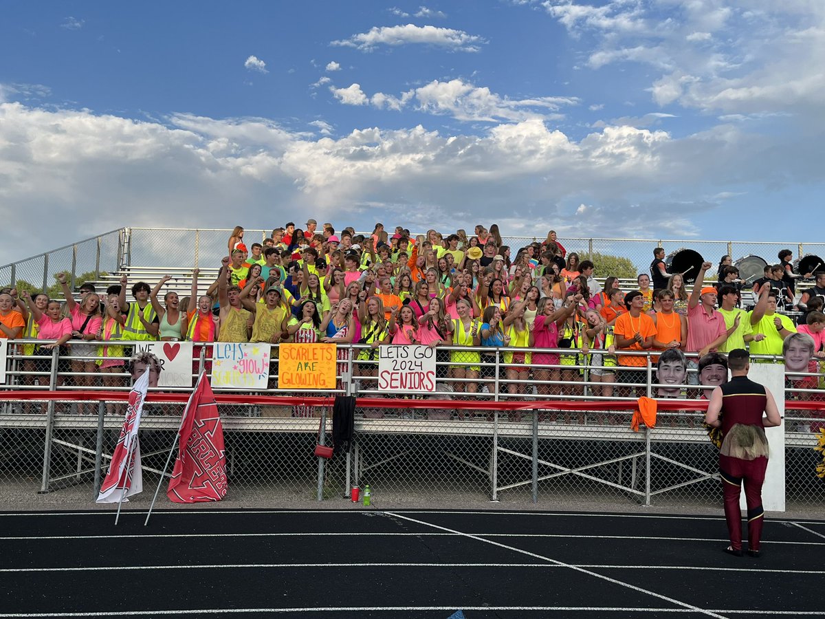 BlasingMWHS's tweet photo. Band ✅ Fans ✅Players ✅2023 season is underway! #ScarletPride https://t.co/IBecwxNm8U