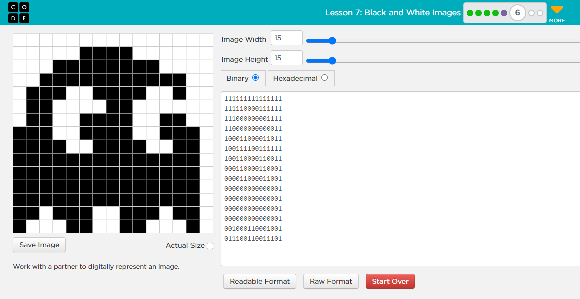 RyFue212's tweet image. Making art with binary code in APCSP. Loving the class, thank you @NSmithLeyden! #leydenpride #LeydenAPCSP