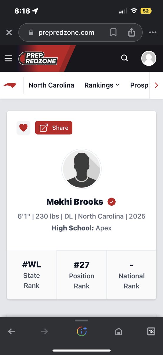 Extremely proud to be ranked #27 for my position. Thank you to my coaches and family. Can’t wait for the rest of the season. <a href="/CoachMozerka/">Coach Mozerka, Felton Grove HS Football Head Coach</a> @CoachTraThomas <a href="/ApexFBRecruits/">Apex High School Football Recruiting</a>